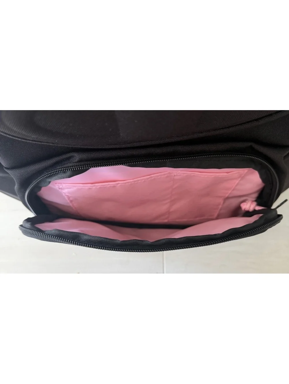 Champion Black Backpack with Pink Lining